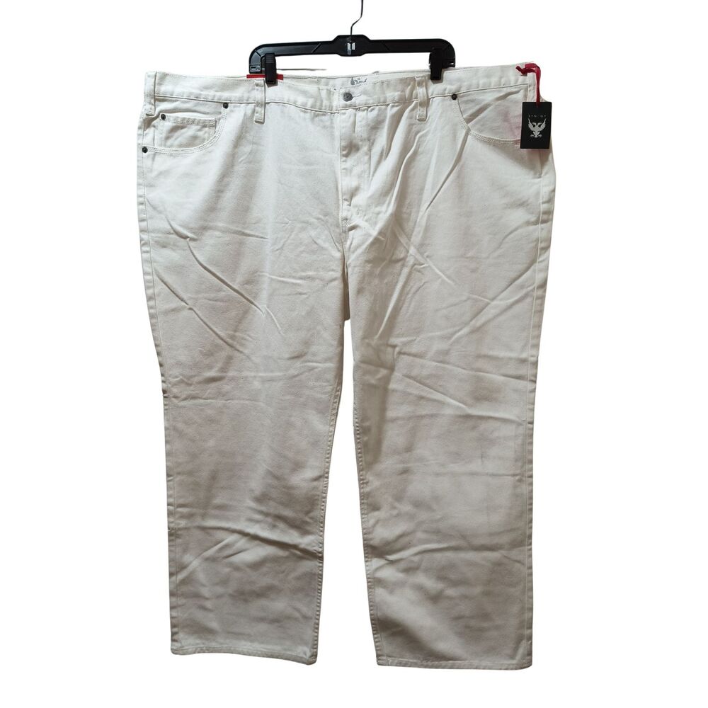 Synrgy Denim Jeans Men’s 54x30 White Relaxed Straight NWT
